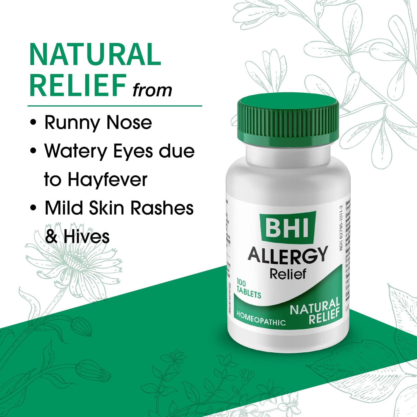 MediNatura BHI Allergy Relief – Natural Multi-Symptom, Non-Drowsy (100 Tablets)