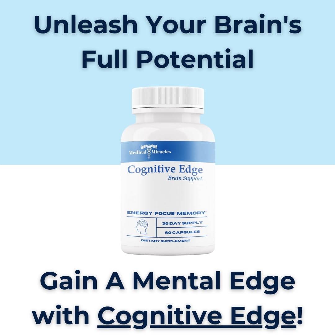 Medical Miracles Cognitive Edge Brain Support - 60 Capsules (30 Day Supply) USA Made