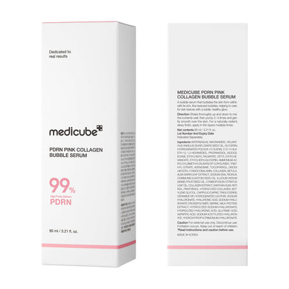 Medicube PDRN Pink Collagen Bubble Serum – Bubble-to-Glow, 99% PDRN Purity & Low-Molecular Collagen
