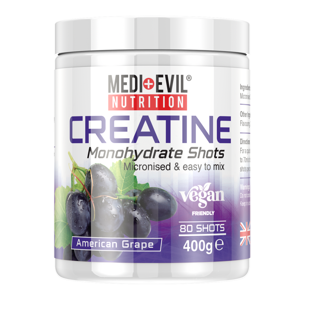 Creatine Monohydrate Shots 400g 123nutrition