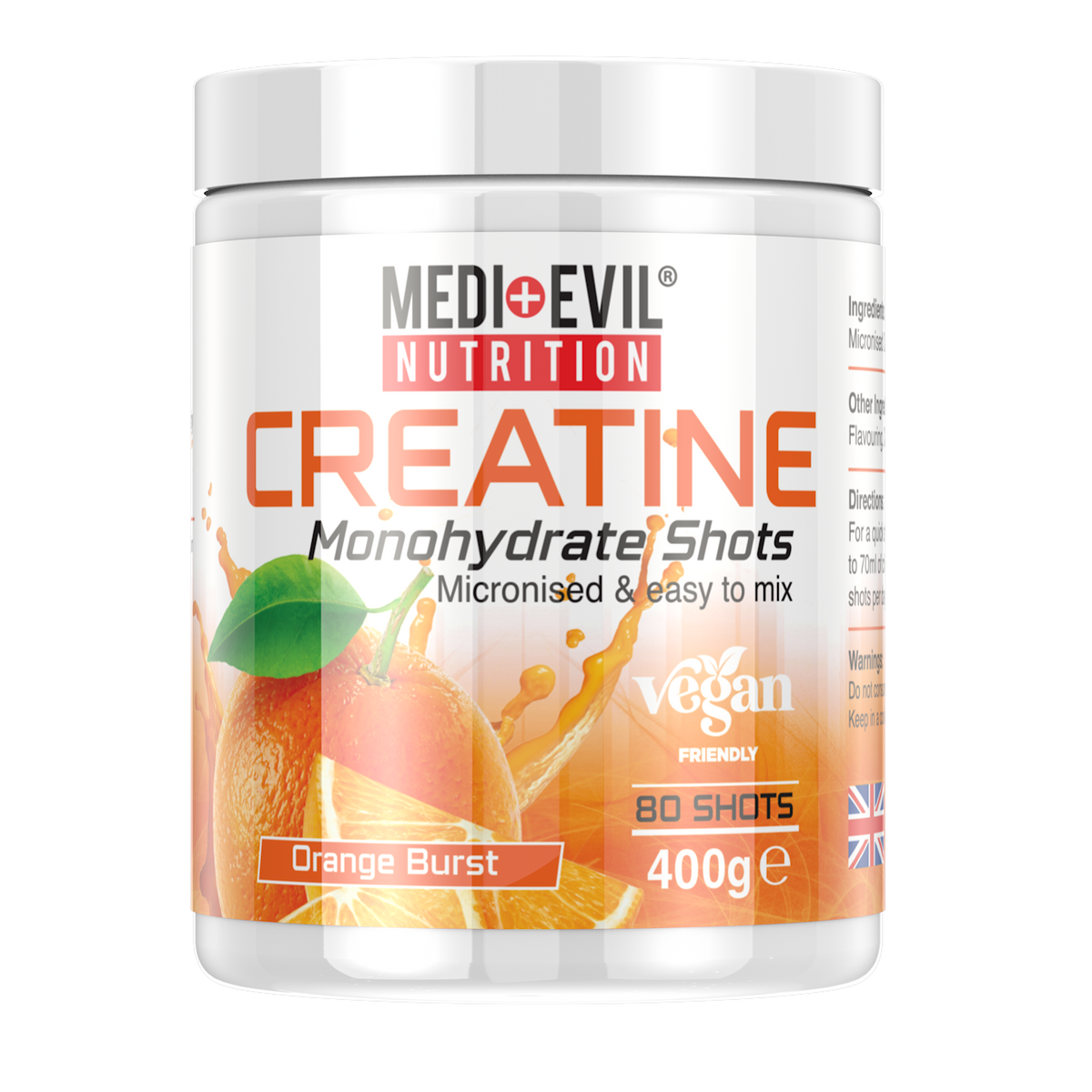 Creatine Monohydrate Shots 400g 123nutrition
