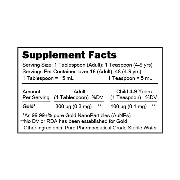 MediGOLD True Colloidal Gold AuNP Supplement – 250 mL in BPA-Free Bottle