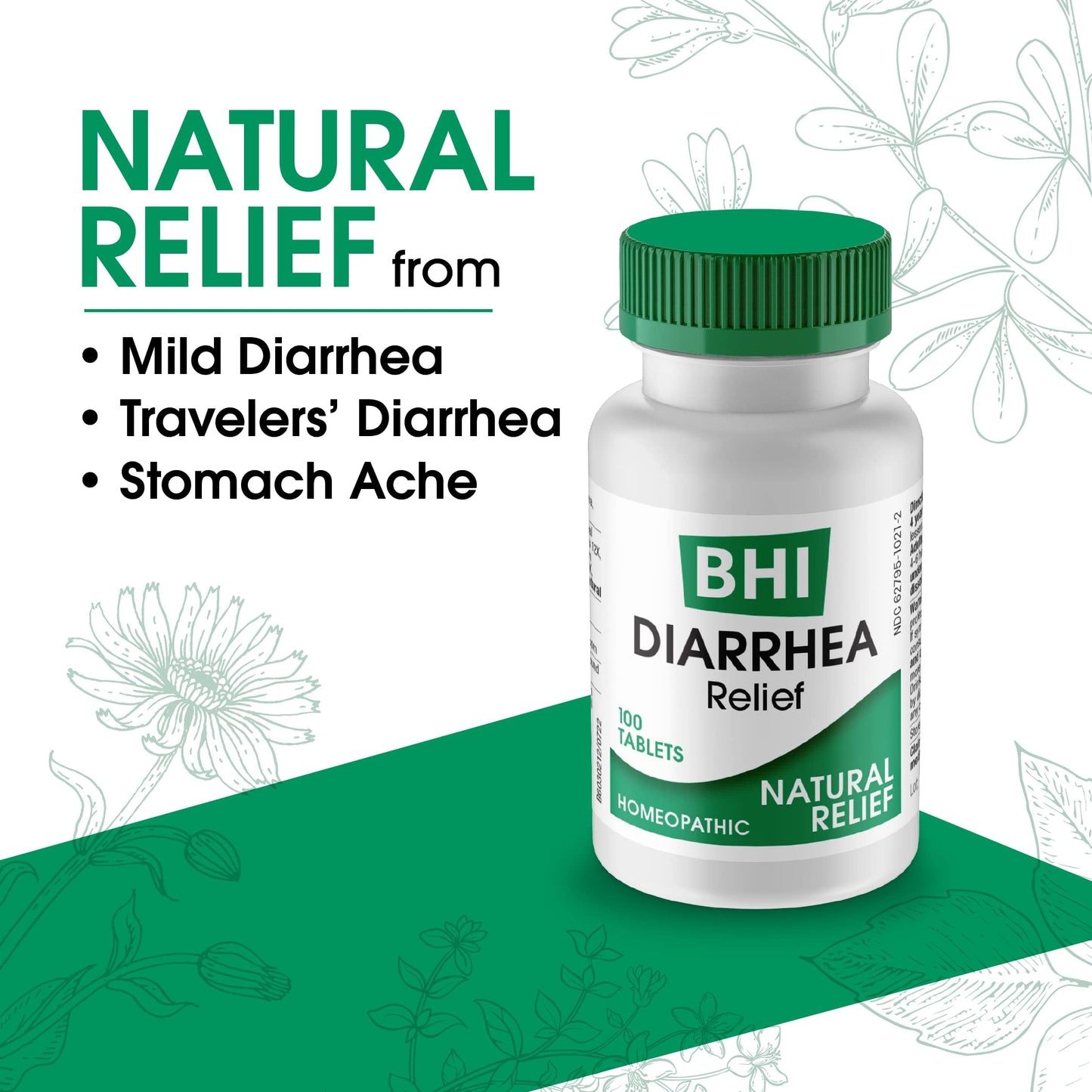 MediNatura BHI Diarrhea Relief | Fast-Acting Natural Homeopathic Tablets (100)