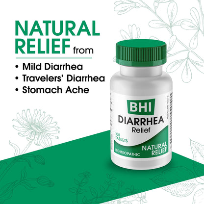 MediNatura BHI Diarrhea Relief | Fast-Acting Natural Homeopathic Tablets (100)