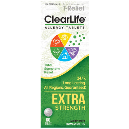 MediNatura ClearLife Extra Strength Allergy Relief – Non-Drowsy, 60 Tablets