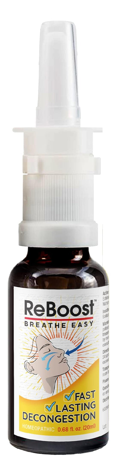MediNatura ReBoost Breathe Easy Decongestion Nasal Spray – Fast-Acting Natural Homeopathic Relief (0.68 oz)