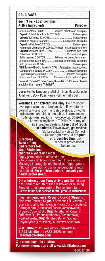 MediNatura T-Relief Extra Strength Arnica Cream – Whole-Body Comfort (3 oz)