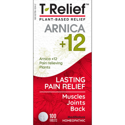 MediNatura T-Relief Arnica +12 Natural Relieving Actives - 3 Pack, 100 Tablets