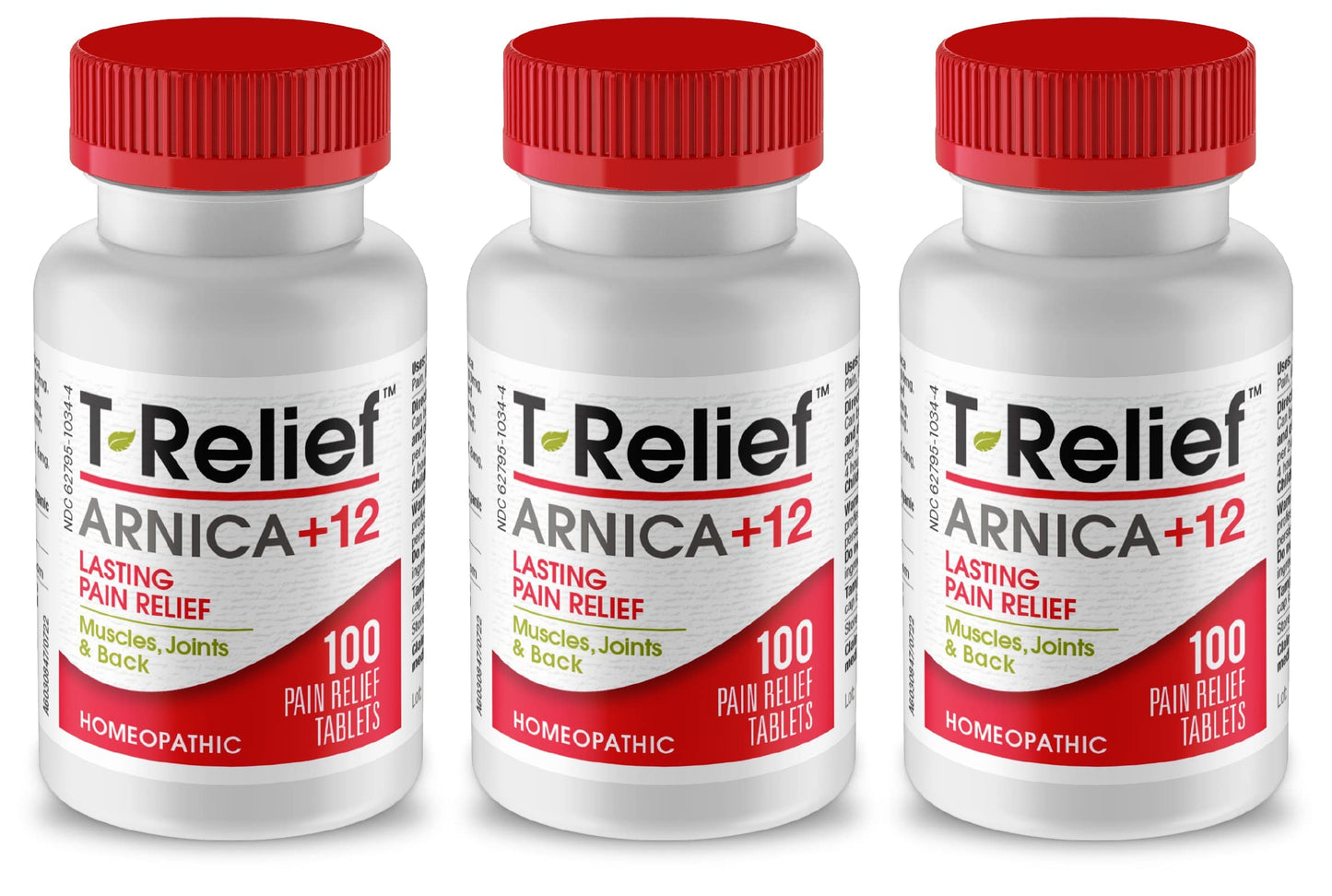 MediNatura T-Relief Arnica +12 Natural Relieving Actives - 3 Pack, 100 Tablets