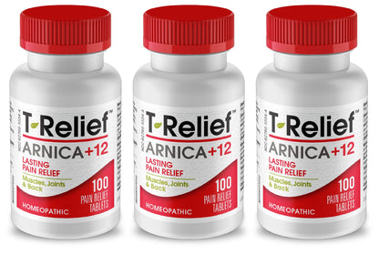 MediNatura T-Relief Arnica +12 Natural Relieving Actives - 3 Pack, 100 Tablets