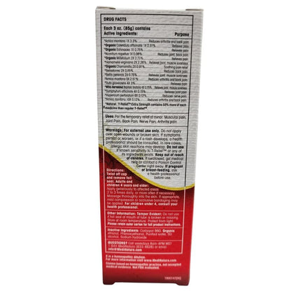 MediNatura T-Relief Extra Strength Arnica Gel – 12 Natural Actives for Back, Joints & Muscles (3 oz)