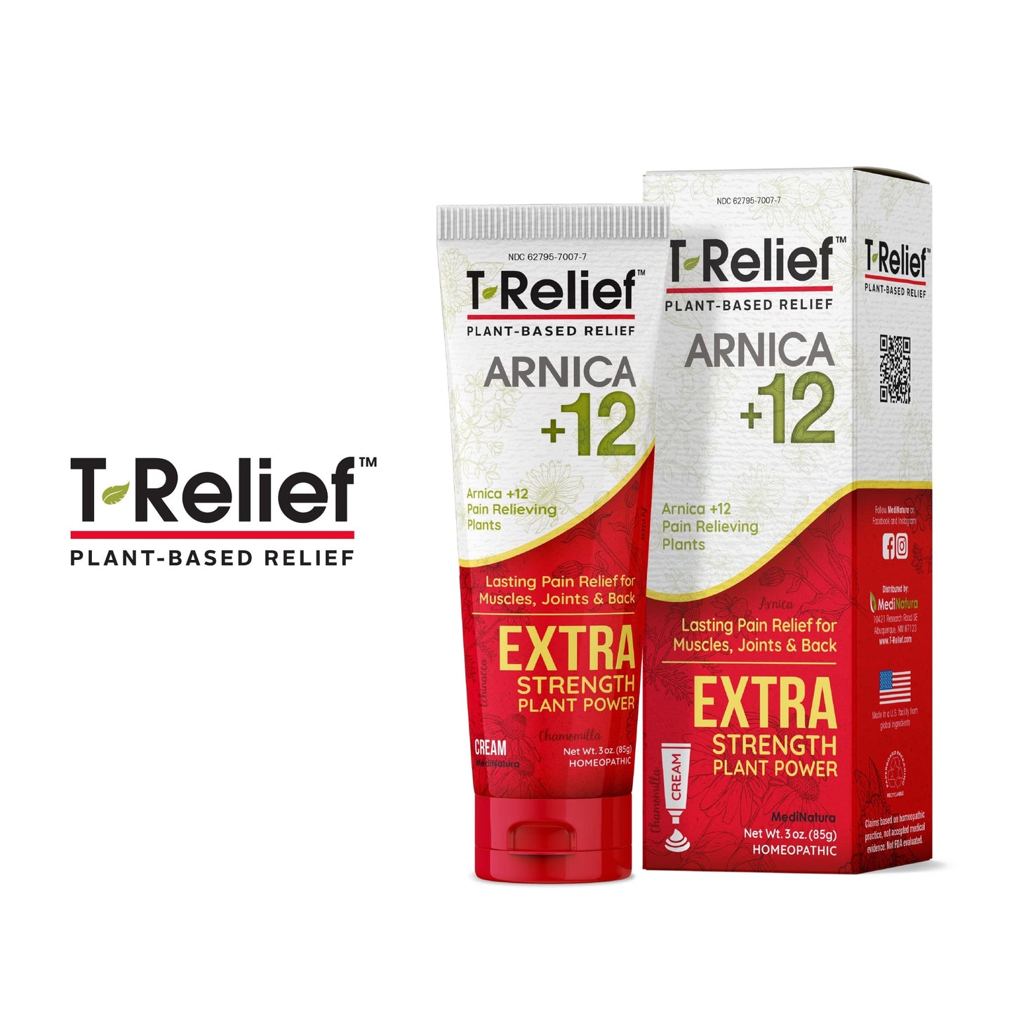 MediNatura T-Relief Extra Strength Arnica Cream | 3 oz (2 Pack)