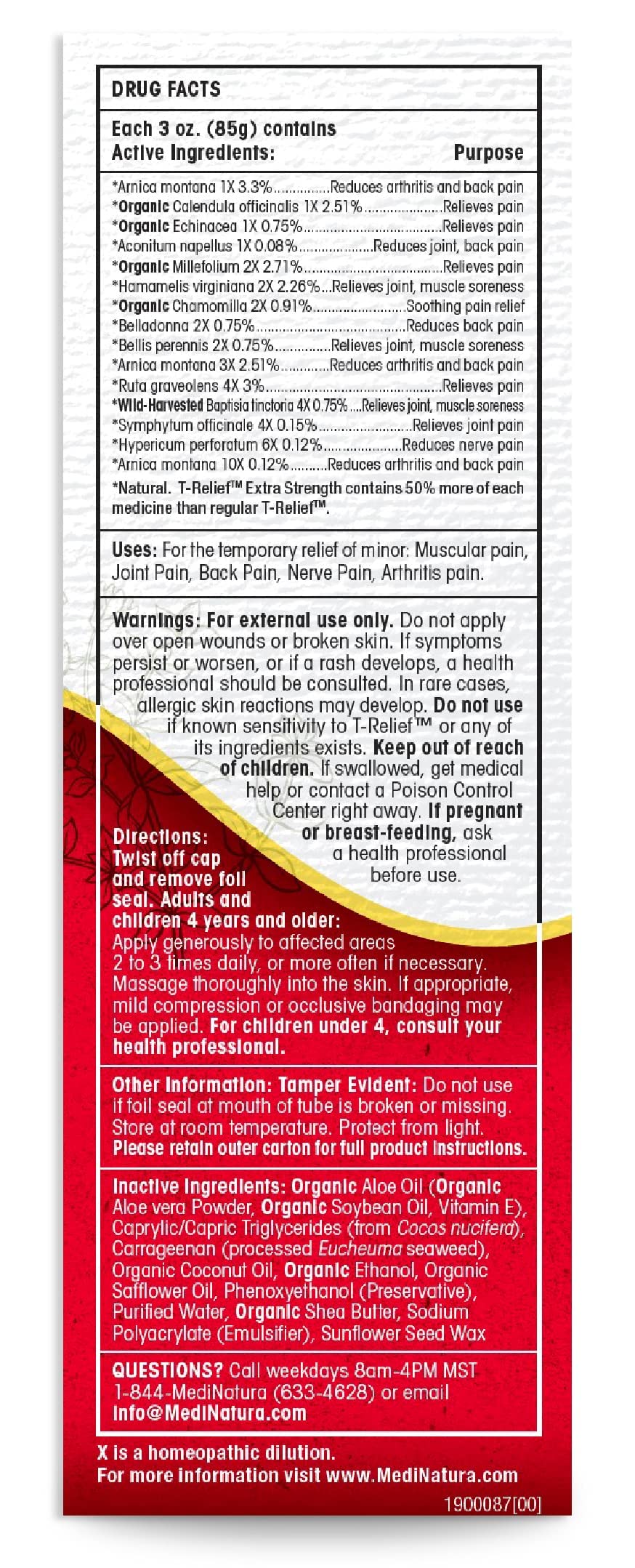 MediNatura T-Relief Extra Strength Arnica Cream | 3 oz (2 Pack)