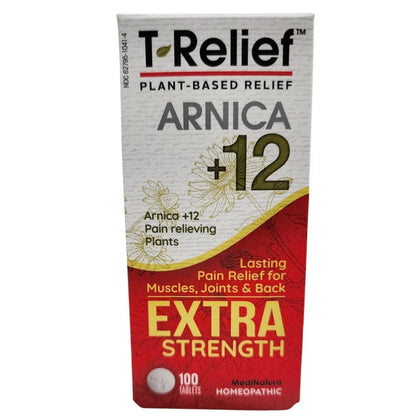MediNatura T-Relief Extra Strength Pain Relief Arnica +12 Actives | 100 Tablets