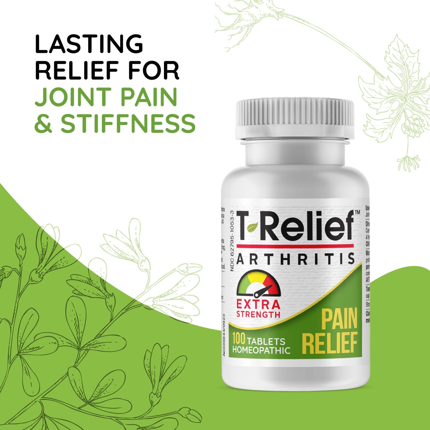 MediNatura T-Relief Extra Strength Arthritis Pain Reliever – Arnica +12 Natural Medicines | 100 Tablets