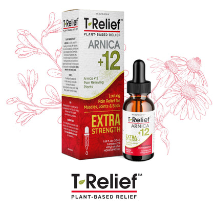 MediNatura T-Relief Extra Strength Oral Drops Arnica +12 for Back, Neck, Joints & Muscle Aches - 1.69 oz