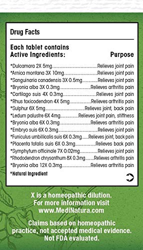 MediNatura T-Relief Extra Strength Arthritis Pain Reliever — Arnica +12 Natural Medicines | 300 Tablets (Pack of 3)