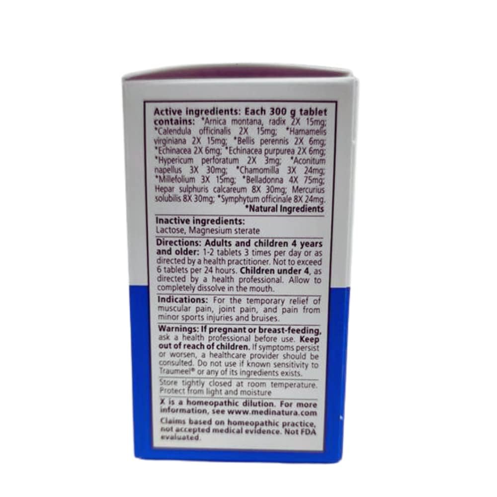 MediNatura Traumeel – Homeopathic Arnica with 13 Active Ingredients for Muscle & Joint Pain (Germany Made, 100 Tablets)