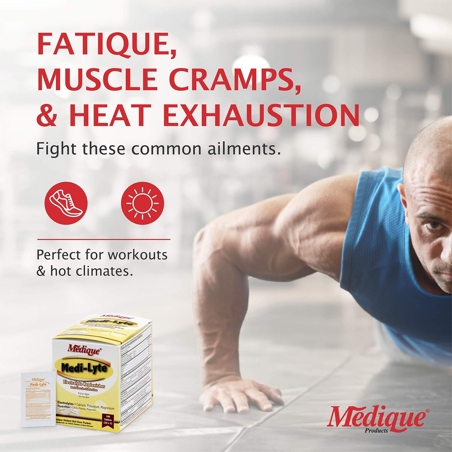 Medique Medi-Lyte Electrolyte Tablets with Potassium Chloride for Cramps - 100 Tablets