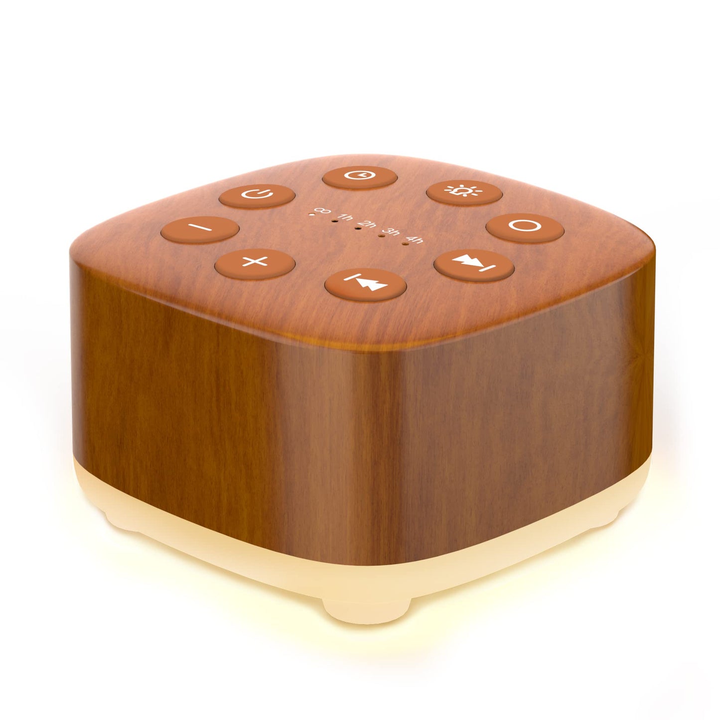 Meditation White Noise Machine — 30 Sounds, 12 Night Light Levels, Travel-Friendly Sleep Aid (Wood Grain)