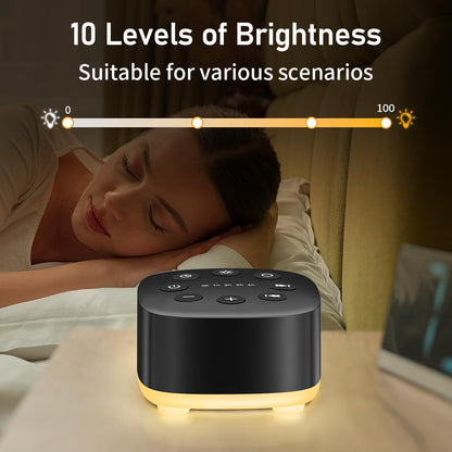 Meditation White Noise Sound Machine — 30 Sounds, 32-Stage Volume, 12 Night Light, Travel-Ready