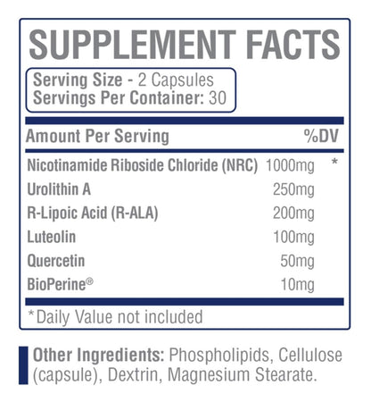 MEDIWEL N-Stac2 NAD+ Supplement – 1000mg NR + Urolithin A, 60 Capsules