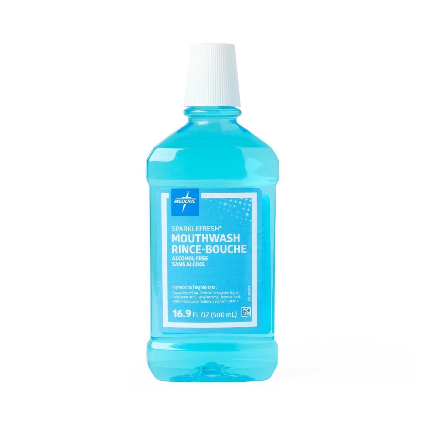 Medline CTR000410 Sparkle Fresh Alcohol-Free Mouthwash - Gentle on Gums, Mint, 16.9 oz