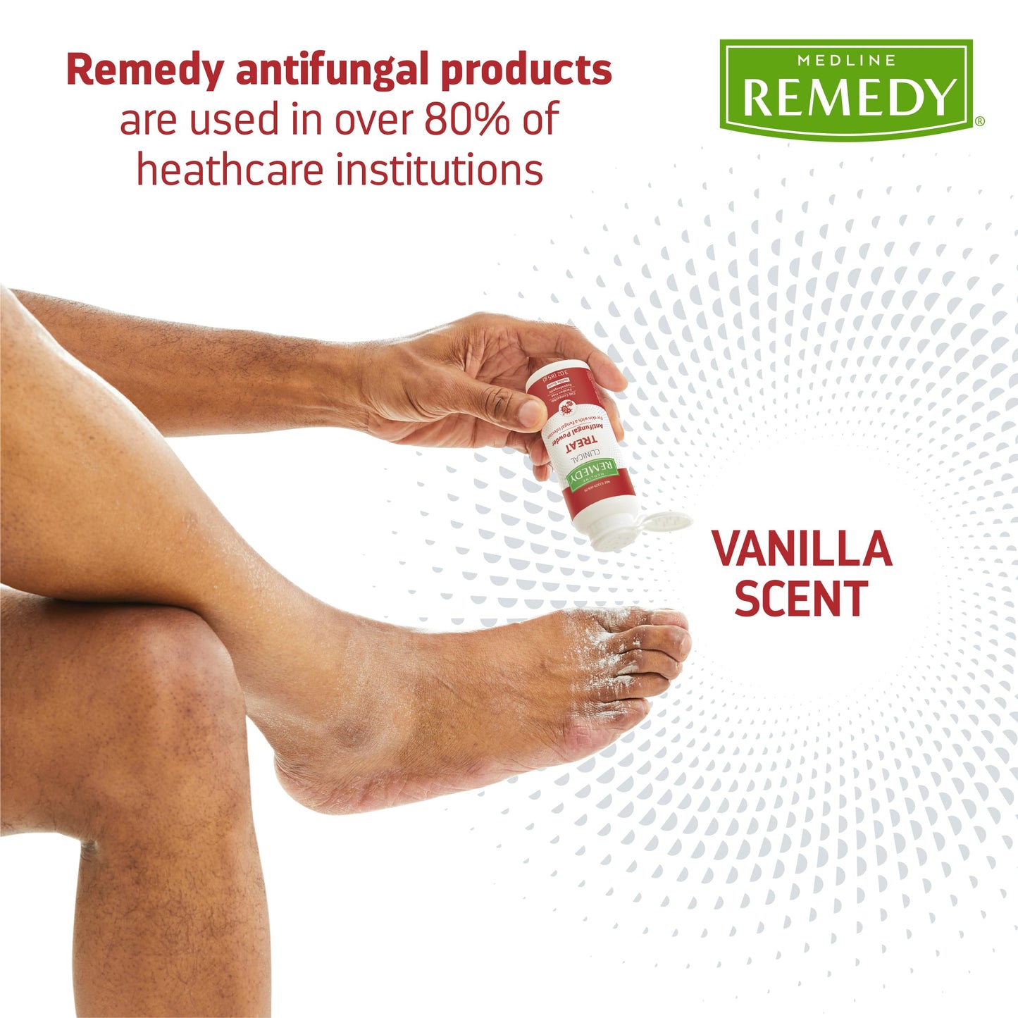 Medline Remedy Clinical Antifungal Powder – 2% Miconazole, Vanilla Scent, Talc-Free (3 oz)