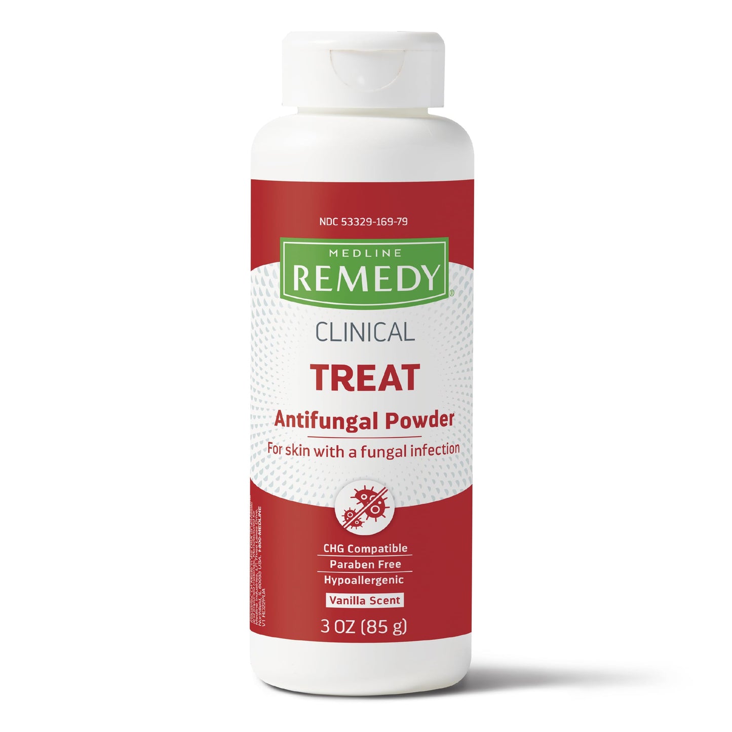 Medline Remedy Clinical Antifungal Powder – 2% Miconazole, Vanilla Scent, Talc-Free (3 oz)
