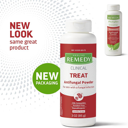 Medline Remedy Phytoplex Antifungal Powder with Miconazole Nitrate - Lightly Scented, 3 oz