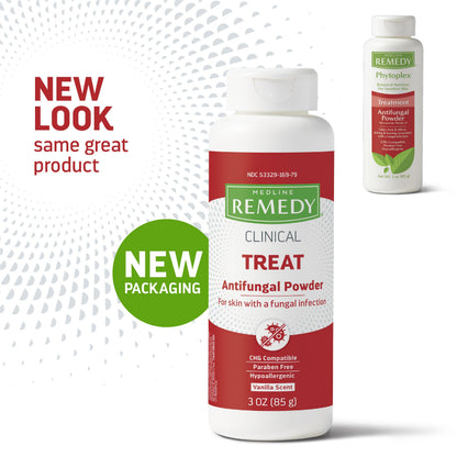 Medline Remedy Clinical Antifungal Powder – 2% Miconazole, Vanilla Scent, Talc-Free (3 oz)