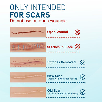 MEDLOT Silicone Scar Sheets – 10pcs Reusable Scar Treatment Strips for Surgical, C-Section, Acne Scars | Breathable & Cut-to-Size