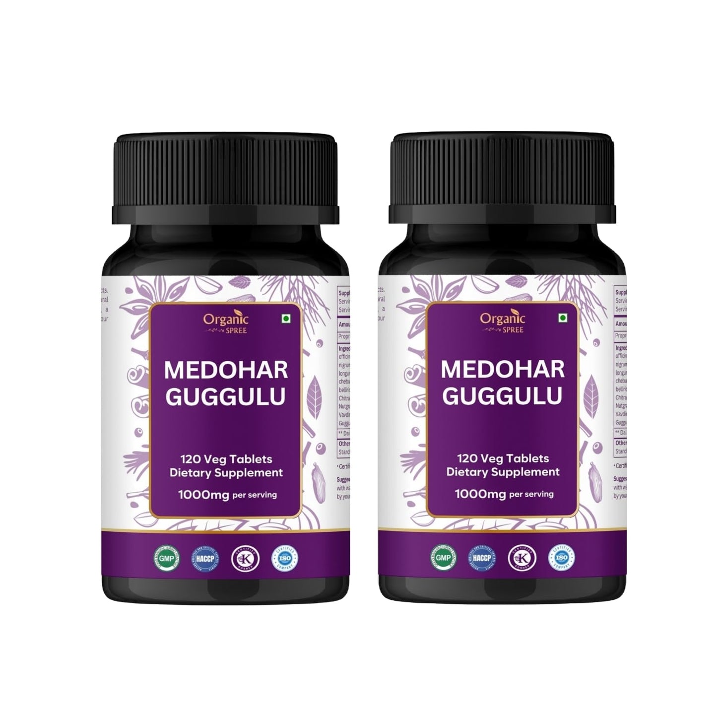 Organic Spree Medohar Guggulu 120 Tablets – Ayurvedic Metabolism & Immune Health (Pack of 2)