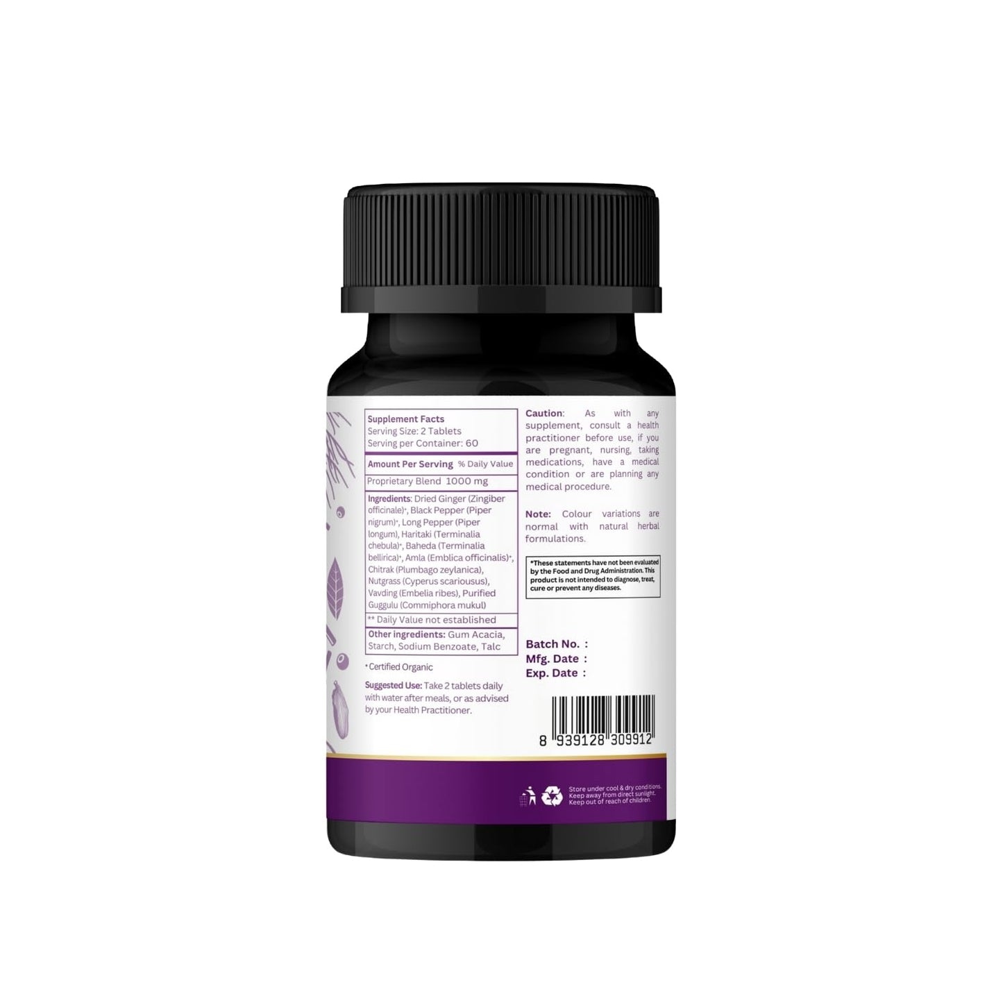 Organic Spree Medohar Guggulu 120 Tablets – Ayurvedic Metabolism & Immune Health (Pack of 2)