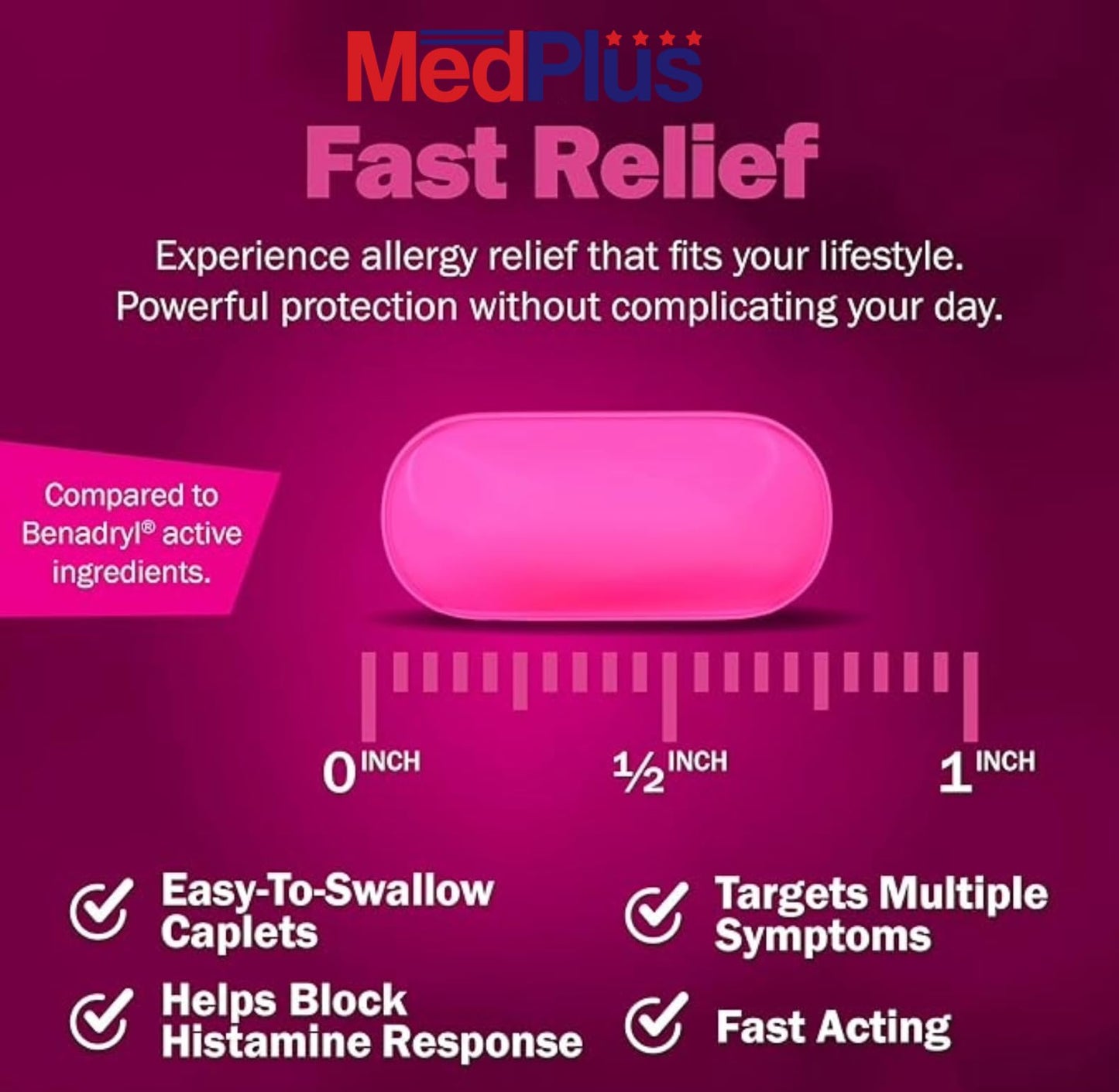 MedPlus Allergy Relief Medicine 25 mg – 1000 Tablets | Diphenhydramine HCl | Made in USA