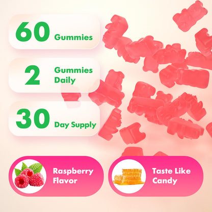 MEENCCD L-Methylfolate 15mg Gummies – 5-MTHF for Brain Health & Immunity (Vegan Raspberry, 60 Count)