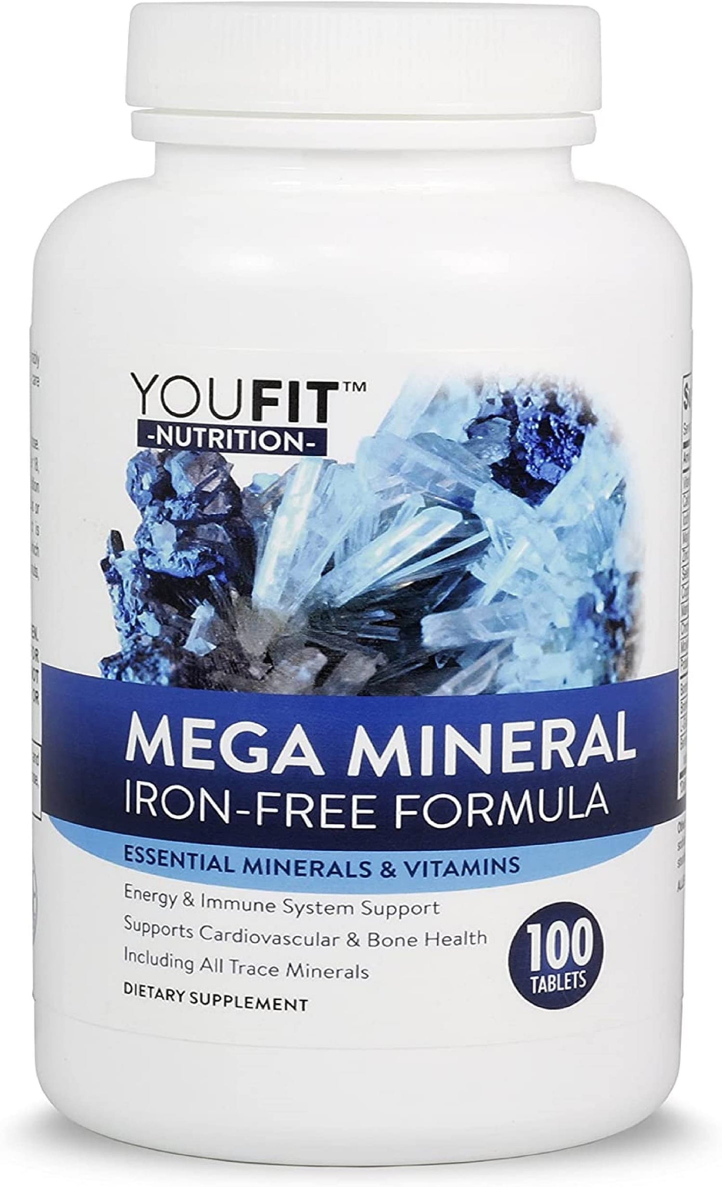 Mega Minerals Supplement by Youfit Nutrition - 72 Trace Minerals, Iron Free