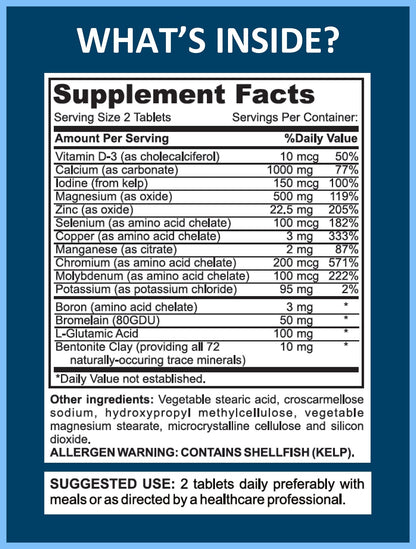 Mega Minerals Supplement by Youfit Nutrition - 72 Trace Minerals, Iron Free