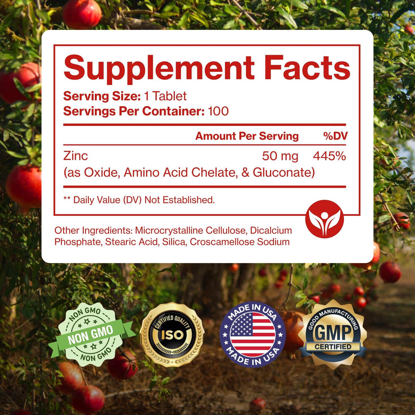 Mega Zinc Supplement 50mg - 3-in-1 Zinc Complex, 100 Tablets | Pure Micronutrients