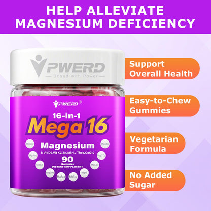 Mega16-in-1 Magnesium Glycinate Sleep Gummies for Women | High-Absorption Formula