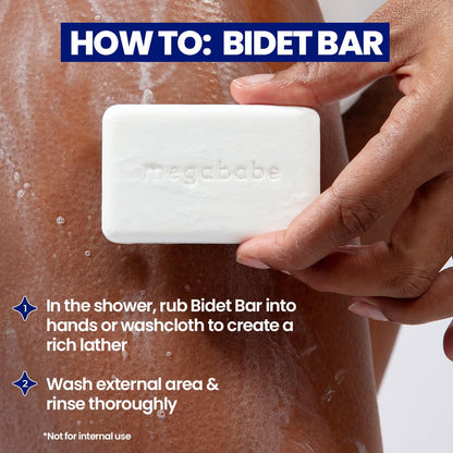 Megababe Bidet Bar | pH-Balanced Intimate Cleansing Bar (4.5 oz) | Stocking Stuffer Gift