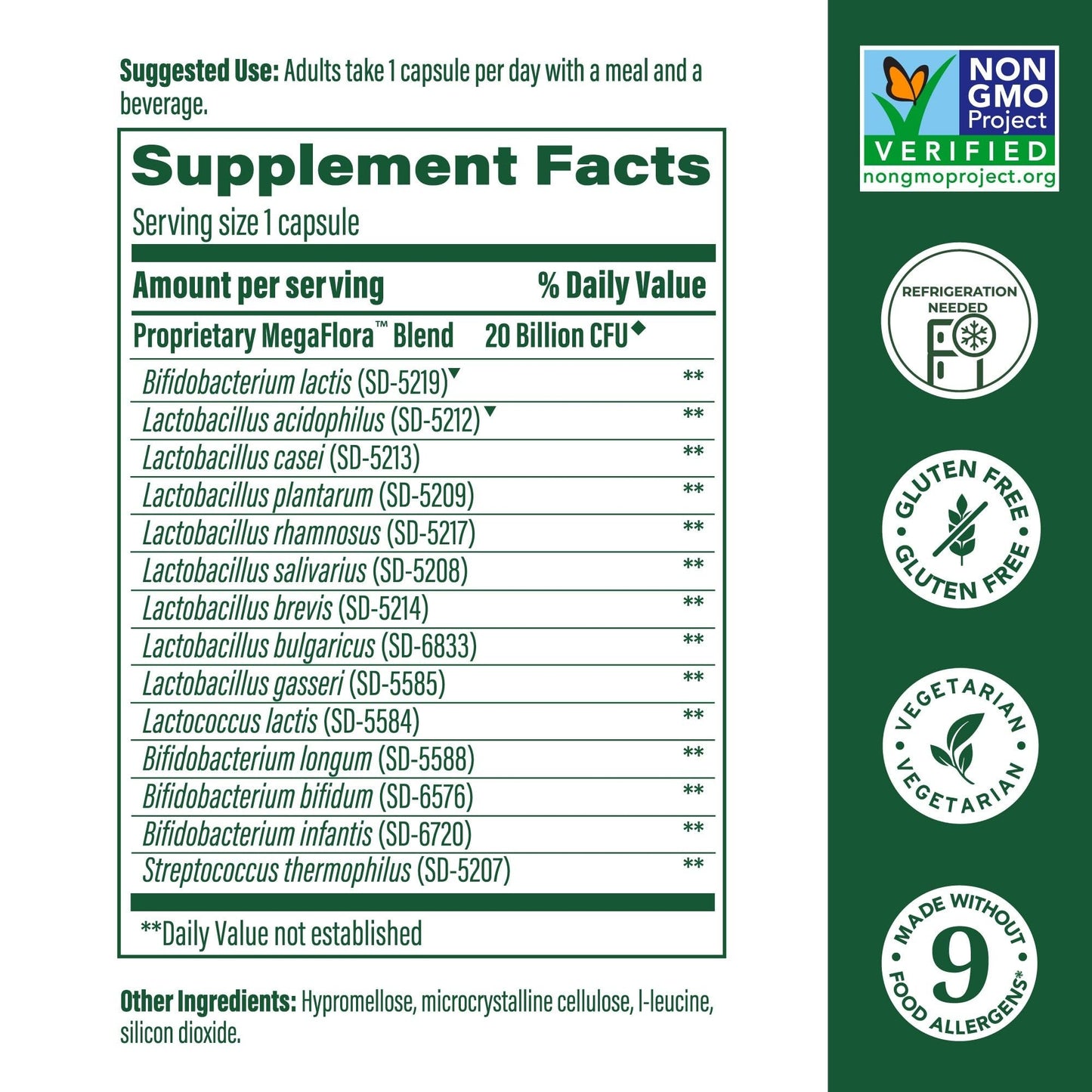 MegaFood MegaFlora Probiotic – 20B CFU, 14 Strains, Women’s Digestive Health