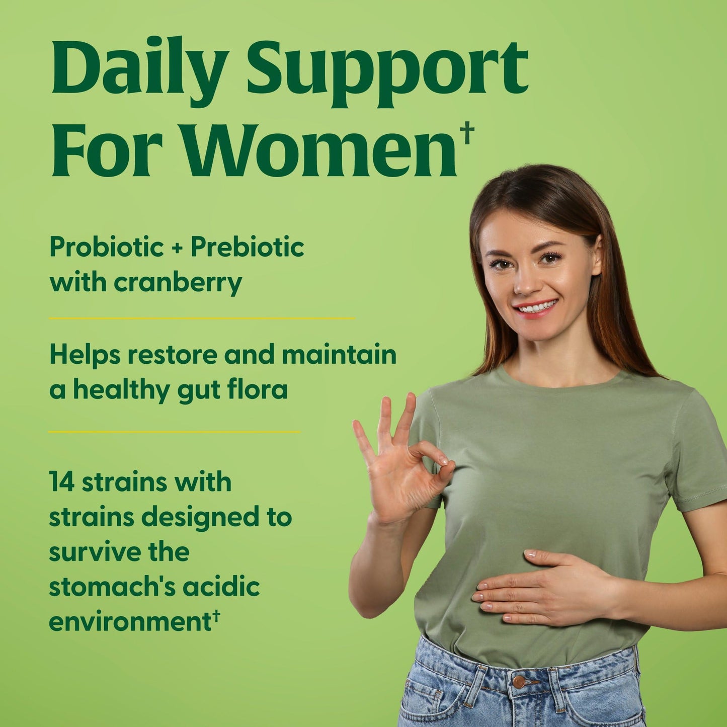 MegaFood MegaFlora Probiotics for Women – 50B CFU, 14 Strains, Cranberry, 60 Capsules