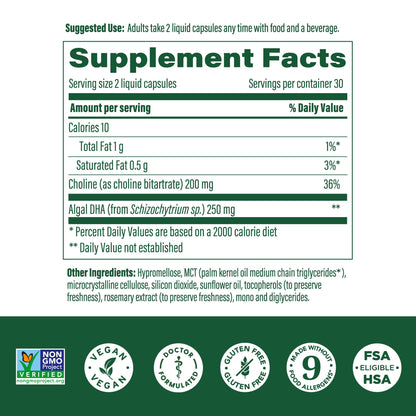 MegaFood Baby & Me 2 Prenatal Vitamins with DHA & Choline – Vegan, 60 Capsules (30 Servings)