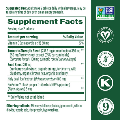 MegaFood Whole Body Minis Turmeric Curcumin – 237 mg Curcuminoids, 60 Mini Tablets, BioPerine & Vitamin C