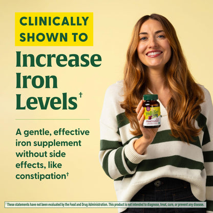 MegaFood Blood Builder Iron Supplement – 26 mg Iron, B12, Folic Acid, Vitamin C – Vegan – 90 Tablets