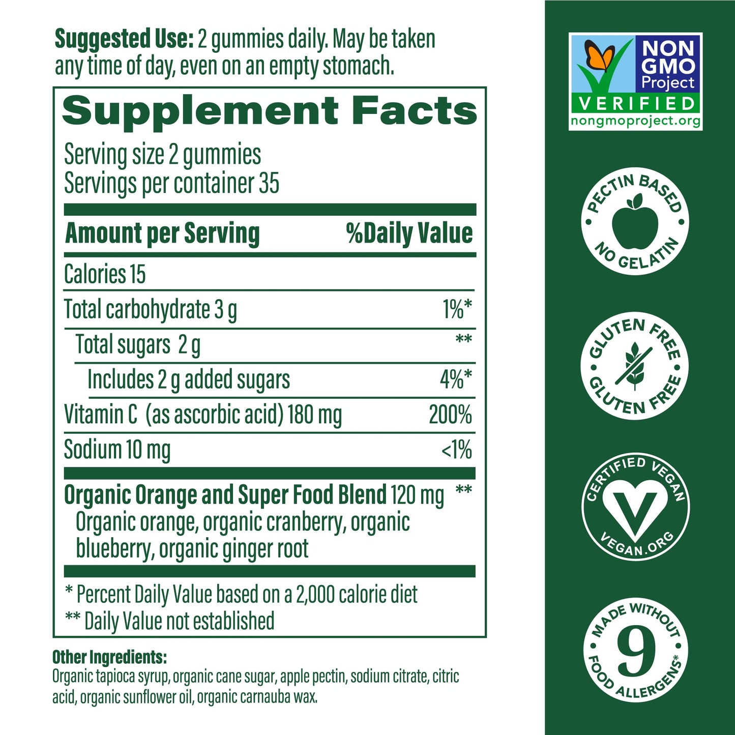 MegaFood C Defense Daily Immune Support Gummies – Tangy Citrus, Vegan & Gluten-Free