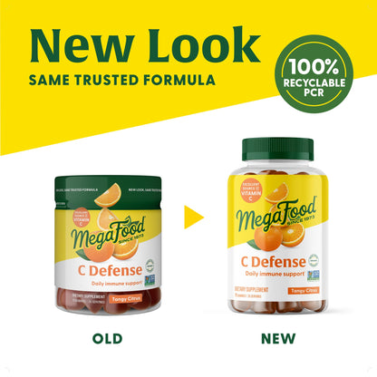 MegaFood C Defense Daily Immune Support Gummies – Tangy Citrus, Vegan & Gluten-Free