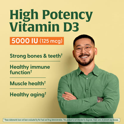 MegaFood Vitamin D3 K2 Gummies - 5000 IU D3, 100 mcg K2 | Peach Flavor, Vegetarian, 60 Gummies