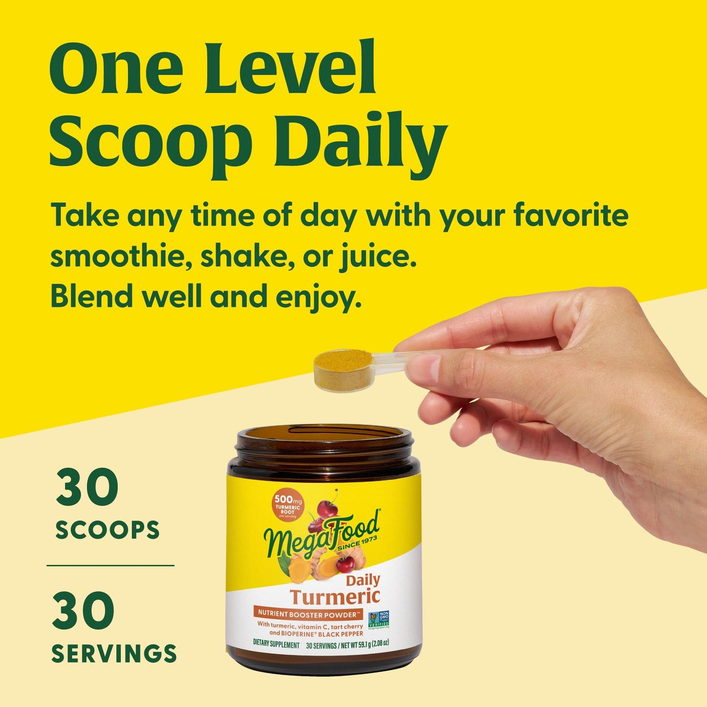 MegaFood Daily Turmeric Nutrient Booster Powder | Vegan Turmeric Supplement